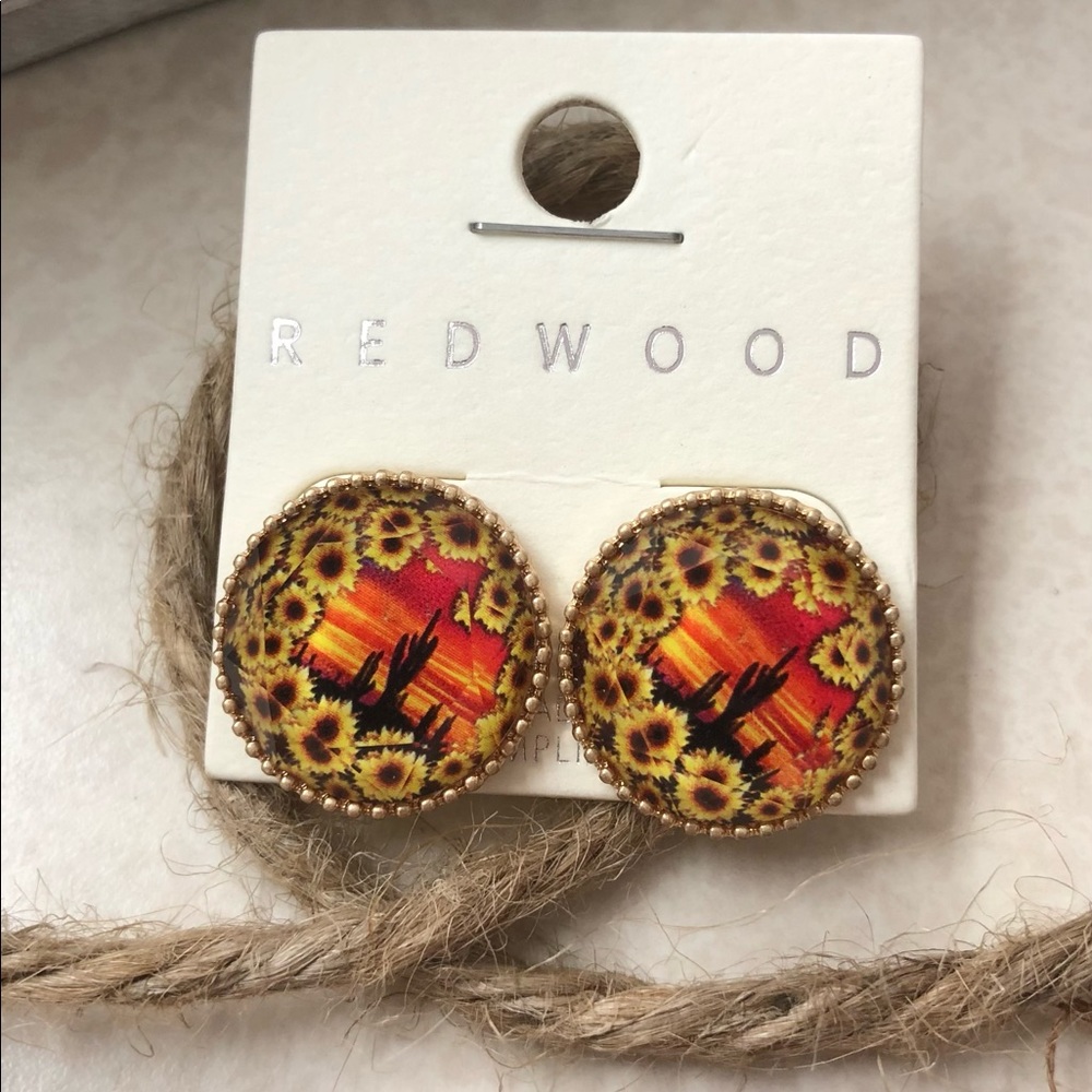 🌻Sunset sunflower earrings